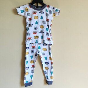 Gerber Animal Print Baby Boy Pajamas. Long Pants W/ Short Sleeve Shirt Size 24M